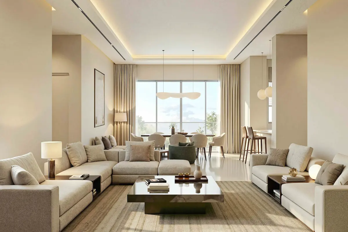 4 BHK luxury living room interior ICONIC by Trilive Noida Extension